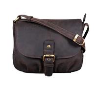 STILORD 'Iris' Leather Handbag Ladies Small Vintage Shoulder bag for Going Out Classic Evening Bag Tote Genuine Leather, Colour:dark - brown