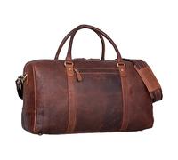 STILORD 'Iska' Large Travel Bag Leather Weekend Bag for Women Men Vintage Duffle Bag Hand Luggage Cabin Bag for Travelling in Genuine Leather, Colour:Bordeaux - Brown