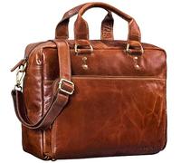 STILORD "Jack" Vintage Leather Briefcase Bag for Men Busine ss Bag for 13,3 Inch Laptop Large A4 Folders Leather Shoulder Bag for Office Work Meeting Colour:Shiny Cognac Brown