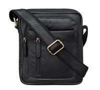 STILORD 'Jamie' Men's Leather Bag - Perfect for Travel & Daily Use - Small Vintage Messenger Bag for 9.7 Inch iPad - Modern Shoulder Bag for Men, Colour:Black