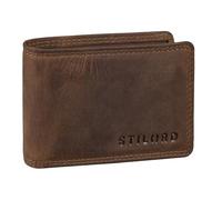 STILORD 'Jay' Mini Leather Wallet Mens RFID Blocking Slim Wallet Small Classic Card Holder with Coin Pocket in Genuine Leather Vintage with Black Gift Box, Colour:Middle Brown