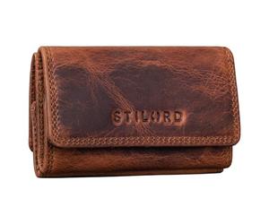 STILORD 'Jean' Large Key Case Leather Vintage Key Wallet Small Card Holder with RFID Blocking Key Organiser with Keyring Genuine Leather, Colour:Kara - Cognac
