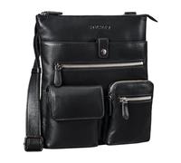 STILORD 'Jess' Vintage shoulder bag leather for women and men leisure bag with shoulder pad Crossbody Bag handbag for DIN A5 and 10.1 inch iPad, Colour:black