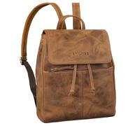 STILORD 'Jette' Small Ladies Backpack Elegant City Backpack Genuine Leather Daypack Vintage Women Leather Backpack Chic Ladies Backpack, Colour:sepia - brown