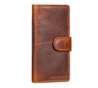 STILORD 'Jewel' Large Leather Purse RFID Purses for Women Ladies Wallet Zip Around Purse Wallets for Women Large Ladies Purse with Card Slots, Colour:Kara - Cognac