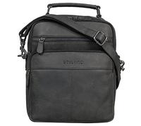 STILORD 'Joe' Fashionable Men's Shoulder Bag Messenger Bag Small Real Leather Student Bag Tablets Satchel Genuine Leather, Colour:Carbon - Grey