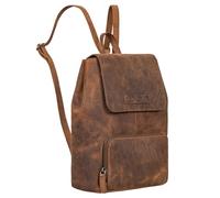 STILORD 'Johanna' Small Leather Backpack Ladies Modern Backpack Elegant Leather Women Daypack Vintage City Backpack Handbag, Colour:avani - brown