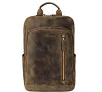 STILORD "Johnson" Leather Backpack Men Business Vintage Backpacks for 13,3 inch MacBook Laptop Bag Modern Daypack for Work Office Genuine Leather Colour:Middle Brown