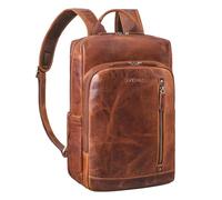 STILORD "Johnson" Leather Backpack Men Business Vintage Backpacks for 13,3 inch MacBook Laptop Bag Modern Daypack for Work Office Genuine Leather Colour:Sesto - Cognac