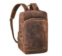 STILORD 'Johnson' Leather Backpack Men Business Vintage Backpacks for 13,3 inch MacBook Laptop Bag Modern Daypack for Work Office Genuine Leather, Colour:Kreta - Brown