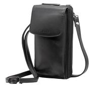 STILORD "Jule" Leather Shoulder Purse with Mobile Phone Compartment Women's Shoulder Bag Vintage Adjustable Crossbody Wallet Women Genuine Leather Colour:Black