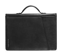 STILORD 'Kelton' Business Folder Leather Porfolio Conference Folder A4 Document Organizer for MacBook and for iPad Genuine Vintage Leather, Colour:Black