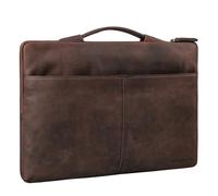 STILORD 'Kit' 15.6 Inch Laptop Bag Leather Notebook Case Men's for Work Travel Business Slim Laptop Sleeve Genuine Leather Premium Laptop Case Men, Colour:zamora - brown