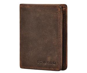 STILORD "Knox Large Real Leather Wallets for Men with Coin Pocket - RFID Card Holder with Many Compartments Trifold Wallet Mens Coin Purse Genuine Leather with Gift Box Colour:Kreta - Brown