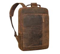 STILORD "Konrad" Leather Business Backpack Men and Women Work Backpack Elegant Notebook Backpack 15.6 inch Shoulder Backpack uni Backpack Colour:Calais - Brown