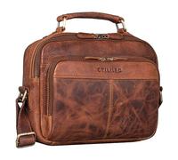 STILORD "Kuno" Stylish Vintage Leather Cross Body Bag for Men Small Leather Shoulder Bag Colour:Kara - Cognac