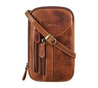 STILORD 'Lane' 3-in-1 Leather Phone Pouch Wrist Wallet Vintage Crossbody Sling Bag with Wrist Strap Hip Bag - Genuine Leather, Colour:Kara - Cognac
