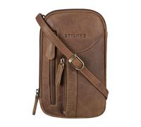 STILORD 'Lane' 3-in-1 Leather Phone Pouch Wrist Wallet Vintage Crossbody Sling Bag with Wrist Strap Hip Bag - Genuine Leather, Colour:Middle Brown