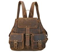 STILORD 'Larissa' Vintage Leather Backpack for Women/for A4 Documents, for MacBooks, Daypack Rucksack Genuine Leather, Colour:Middle Brown