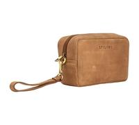 STILORD 'Larkin' Wrist Bag Men Leather Organiser Small Leather Bag Men's Bag XXL Travel Purse Men's Handbag Festival Bag in Genuine Leather, Colour:taranto - Brown