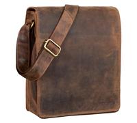STILORD 'Lars' Vintage Messenger Bag Men for 13,3 inches Macbooks Cross Body Bag Vertical Satchel for A4 Documents Genuine Leather, Colour:Calais - Brown