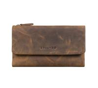 STILORD Lena Foldable XL Leather Purse for Women Vintage Real Leather Wallet Multi Compartment Large Purses with RFID Protection, Two Large Coin Compartments Colour:Middle Brown