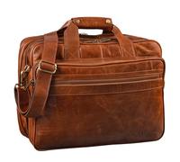 STILORD 'Leopold' Large Leather Bag/Shoulder Bag XXL Work Bag/College Bag/Teachers Bag Satchel Business Bag Genuine Leather, Colour:Shiny Cognac Brown