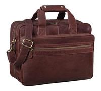 STILORD 'Leopold' Large Leather Bag/Shoulder Bag XXL Work Bag/College Bag/Teachers Bag Satchel Business Bag Genuine Leather, Colour:maraska - Dark Brown
