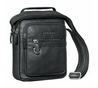 STILORD "Lima Stylish Leather Shoulder Bag Mens Crossbody - Small Messenger Bag Genuine Leather with Carry Handle Vintage Satchel 9.7" Tablet for Travel & Business Colour:black