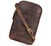 STILORD 'Loki' Leather Chest Bag Vintage Crossbody Bag Leather Phone Case for Smartphone Sling Bag XS Fanny Pack Genuine Vintage Leather, Colour:Soria - Brown
