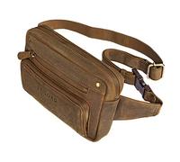 STILORD 'Lou' Leather Belt Pouch Hip Bag Vintage Bum Bag for Men Women Bumbag for Jogging Festival Travel Dog Walking in Genuine Leather, Colour:Middle Brown