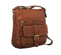 STILORD 'Louise' Vintage Shoulder Bag Women Leather Small Messenger Bag Tablet Bag for 9.7 inch Crossbody Bag A5 Handbag in Genuine Leather, Colour:Ochre - Brown