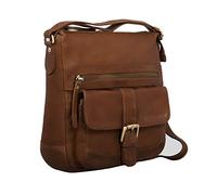 STILORD 'Louise' Vintage Shoulder Bag Women Leather Small Messenger Bag Tablet Bag for 9.7 inch Crossbody Bag A5 Handbag in Genuine Leather, Colour:Mocca - Dark Brown