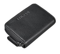 STILORD 'Luxor' Premium Zip Pouch Leather Wallet for Men and Women - Small Credit Card Wallet with RFID Protection and Coin Pocket, Black