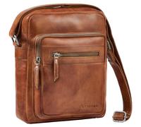 STILORD Lyon - Leather Bag Men's Cognac Small Leather Shoulder Bag Shoulder Bag Handbag for Hanging & Messenger Bag Compact
