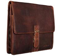 STILORD "Magnus" Conference Folder A4 Leather Portfolio Document Folder Sophisticated Vintage Design fit for 13,3 MacBooks Genuine Leather Colour:Kara - Cognac