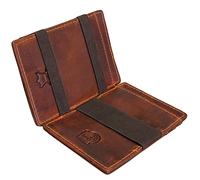 STILORD 'Mago' Magic Wallet with Coin Pocket in Genuine Leather for Men Credit Card Case RFID Protection Small Wallet with Money Clip in Vintage Look, Colour:Salerno - Brown