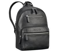 STILORD 'Maja' Leather Backpack for Women - Elegant and Stylish Leather Rucksack Bag with Lots of Compartments - Modern Small Ladies Backpack for Tablet 10.9 Inch, Colour:black