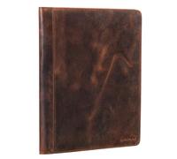 STILORD 'Malcolm' Leather Portfolio A4 Writing Case Vintage Document Folder for Business Work Meeting Conference Case Organizer Genuine Leather, Colour:Sepia - Brown
