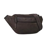 STILORD 'Marian' Belt Bag Leather Vintage for Women and Men Small Waist Bag bumbag for Festival Journey Party Concert in Genuine Leather, Colour:Flat Dark Brown