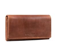 STILORD "Marquesa Women’s Leather Wallet RFID Protection - Large Vintage Purse with NFC Blocker, Many Compartments, Genuine Leather Gift Box Colour:Andorra - Brown
