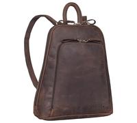 STILORD 'Martha' Women's Vintage Leather Backpack | Elegant and Modern Daypack for City, Going Out, Shopping, and Work | Genuine Leather Rucksack, Colour:zamora - brown