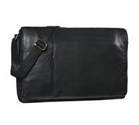 STILORD 'Maximus' XXL Leather Bag Extra Large Messenger Bag Business Briefcase Office for 17 18 19 21 Inch Laptops, Colour:Black