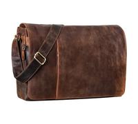 STILORD 'Maximus' XXL Leather Bag Extra Large Messenger Bag Business Briefcase Office for 17 18 19 21 Inch Laptops, Colour:Kansas - Brown