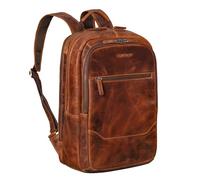 STILORD "Maxor XL Men’s Business Leather Backpack Vintage Genuine Leather Laptop Bag 17 Inch Large Work Bag with Multiple Pockets & Trolley Strap Colour:kara - cognac