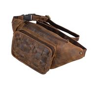 STILORD 'Maya' Leather Bum Bag for Women Vintage Large Belt Bag Hip Bag Ladies Waist Bag Modern Womens Belt Pouch Jogging Festival Travel Genuine Leather, Colour:vinto - Brown