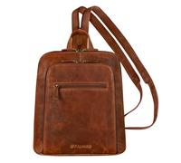 STILORD "Millie Women's Cognac Leather Backpack Small Shoulder Bag Crossbody Genuine Leather Rucksack Bag Convertible Mini Daypack with Anti Theft