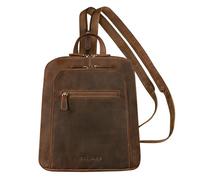 STILORD "Millie Women's Leather Backpack Small Shoulder Bag Crossbody Genuine Brown Leather Rucksack Bag Convertible Mini Daypack with Anti Theft