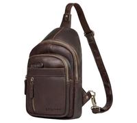 STILORD "Montego 2-In-1 Mens Leather Sling Bag Crossbody Backpack Genuine Leather Chest Bag Men Large Over Shoulder Bags With Anti Theft For Travel Outdoor Everyday Colour:zamora - brown