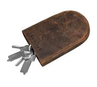 STILORD 'Monty' Key Case Leather with Key Ring and Key Fob Vintage Key Pouch Large for Women and Men Holder in Genuine Leather, Colour:Kreta - Brown